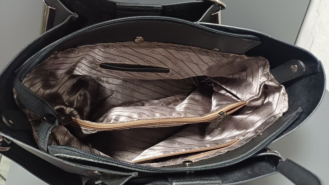 Siyah Deri Kadın Çanta Püsküllü - Görsel 3