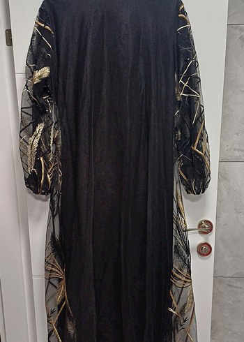 Uzun Gold nakışlı abaya - Görsel 5