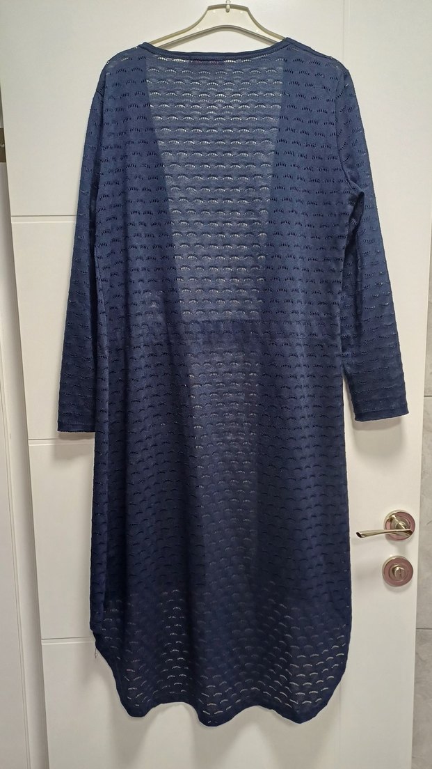 Lacivert fileli armalı kadın hırka - Görsel 5