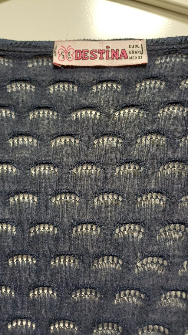 Lacivert fileli armalı kadın hırka - Görsel 3