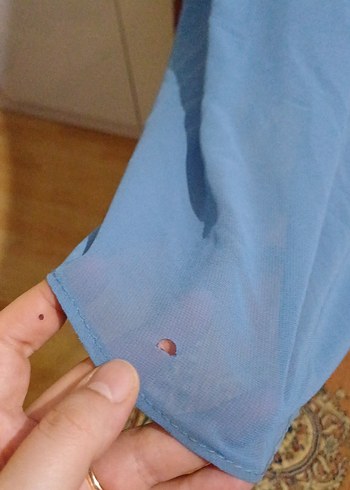 Mavi Nakışlı Uzun Bohem Kadın Elbise - Görsel 6