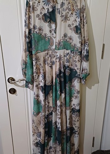 Bohem Çok Renkli Uzun Kollu Elbise - Görsel 5