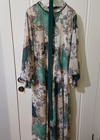 Bohem Çok Renkli Uzun Kollu Elbise - Görsel 6