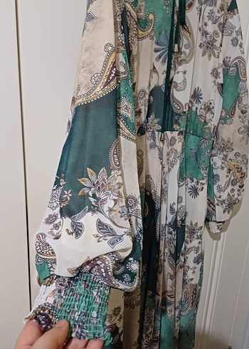 Bohem Çok Renkli Uzun Kollu Elbise - Görsel 2