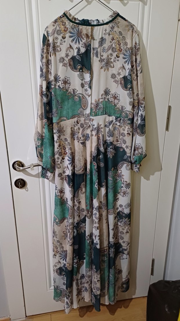 Bohem Çok Renkli Uzun Kollu Elbise - Görsel 5