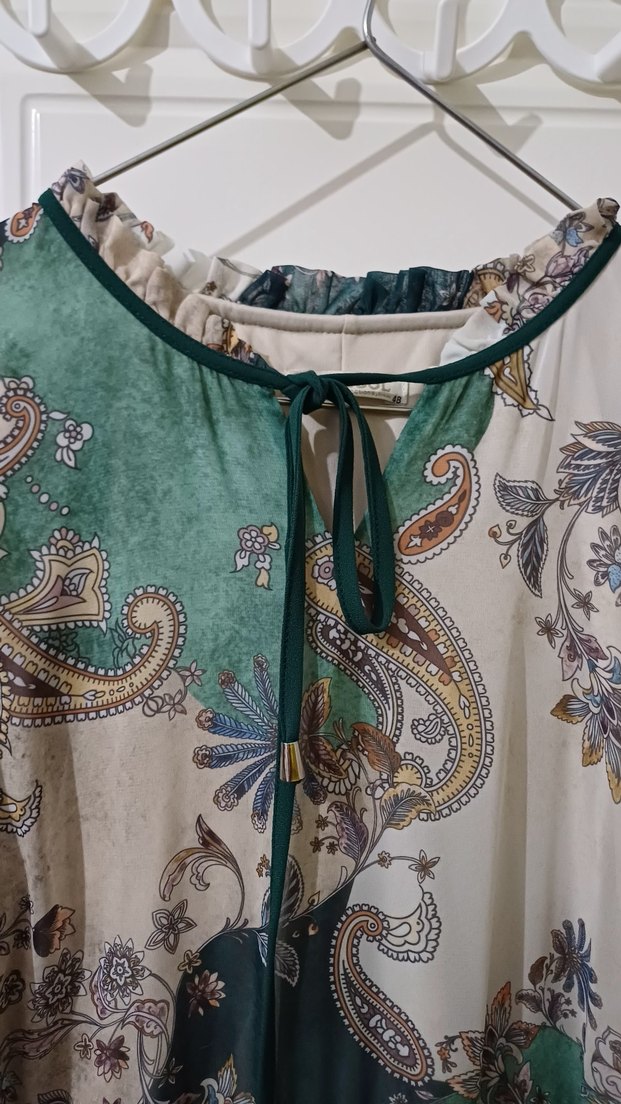 Bohem Çok Renkli Uzun Kollu Elbise - Görsel 3