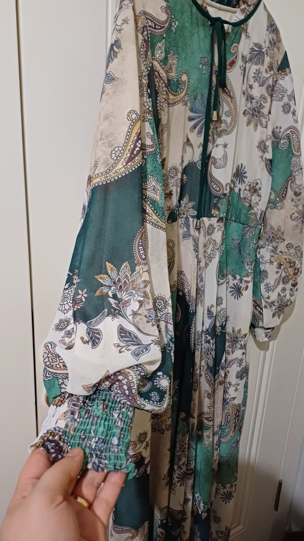 Bohem Çok Renkli Uzun Kollu Elbise - Görsel 2