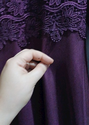 Uzun Mor Kadın Elbise - Görsel 10