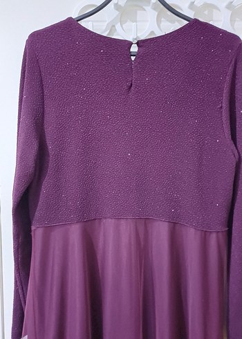 Uzun Mor Kadın Elbise - Görsel 7