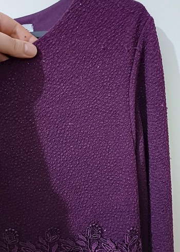 Uzun Mor Kadın Elbise - Görsel 4