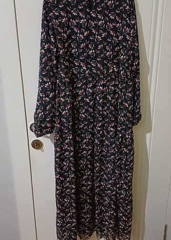 Uzun Kollu Piliseli Kadın Elbise - Görsel 5