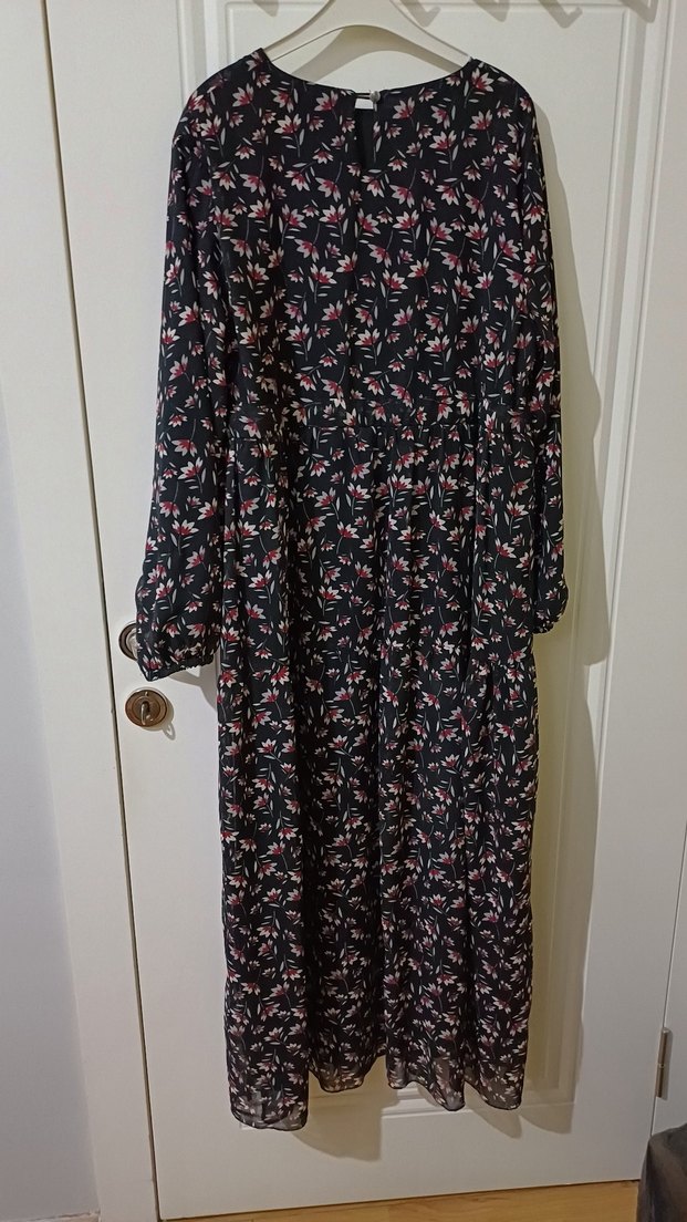 Uzun Kollu Piliseli Kadın Elbise - Görsel 5