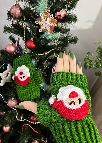 Yeşil Örgü Kadın Eldivenleri - Görsel 5