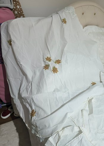 İşlemeli Beyaz mutfak seti - Görsel 2