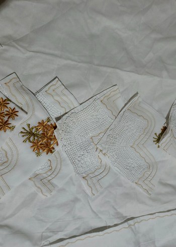 İşlemeli Beyaz mutfak seti - Görsel 4