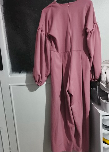 Pembe Uzun Kollu Salaş Uzun tulum - Görsel 3