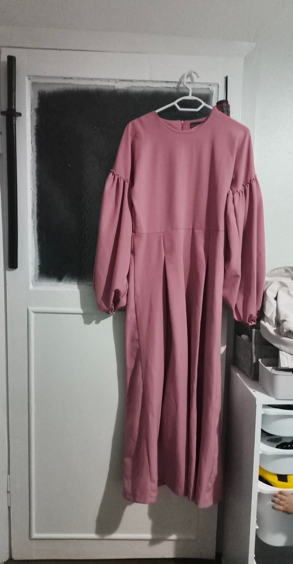 Pembe Uzun Kollu Salaş Uzun tulum - Görsel 2