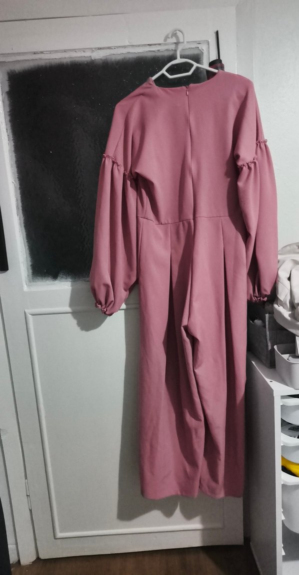 Pembe Uzun Kollu Salaş Uzun tulum - Görsel 3