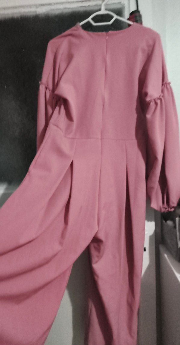 Pembe Uzun Kollu Salaş Uzun tulum - Görsel 4