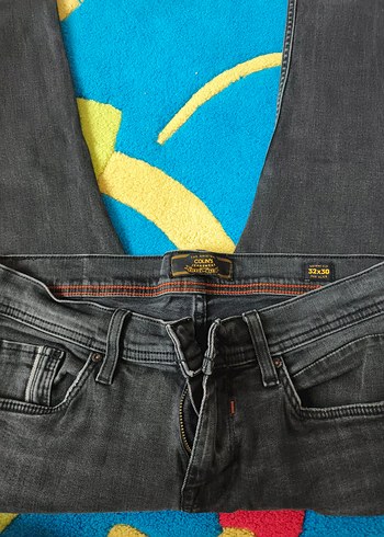 Siyah Batik Desenli Erkek Dar Kesim Kot Pantolon - Görsel 3