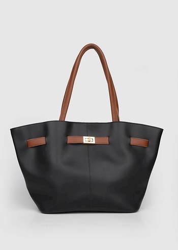 Siyah Deri Kadın Omuz Çantası - Görsel 2