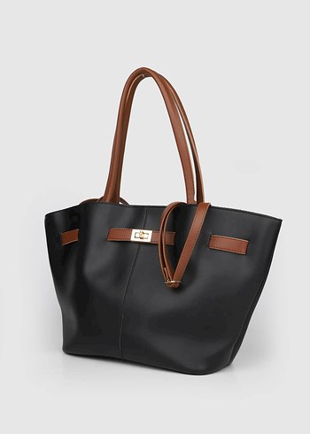 Siyah Deri Kadın Omuz Çantası - Görsel 3