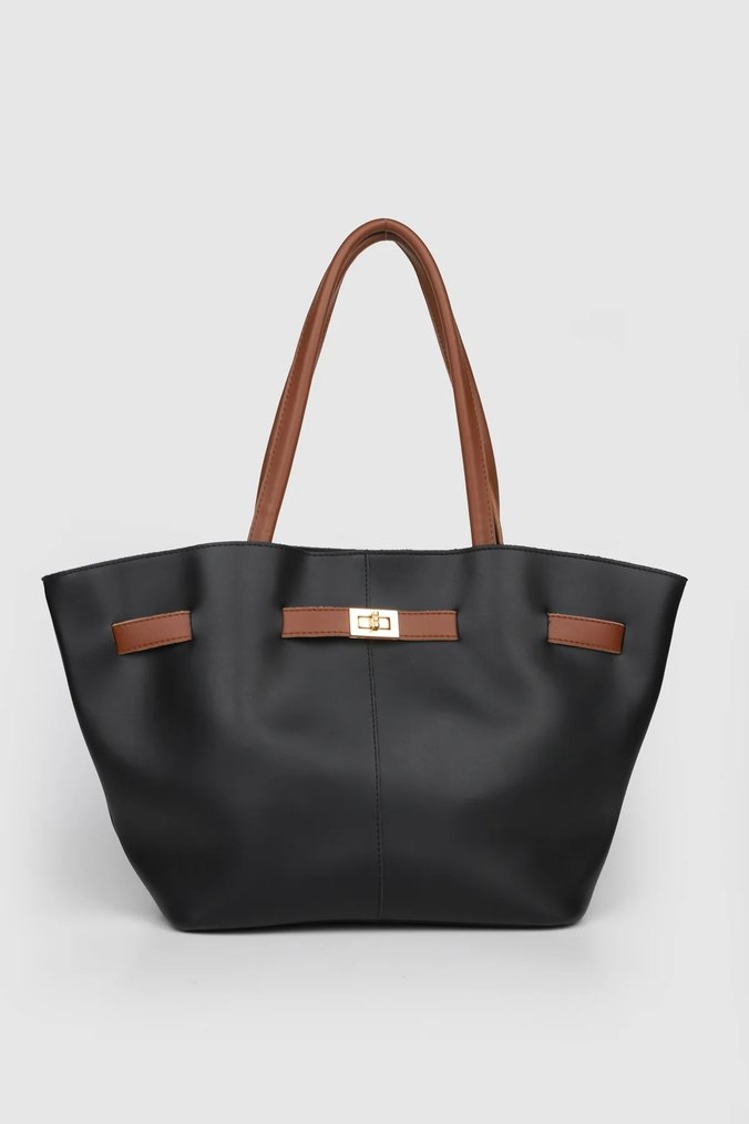 Siyah Deri Kadın Omuz Çantası - Görsel 2