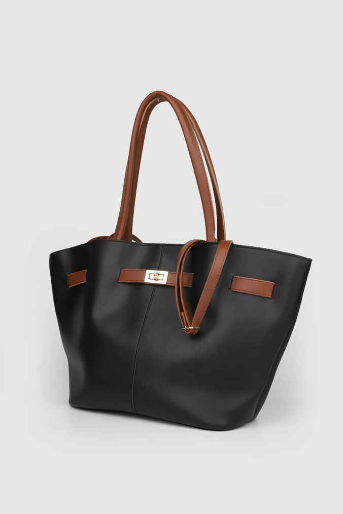 Siyah Deri Kadın Omuz Çantası - Görsel 3