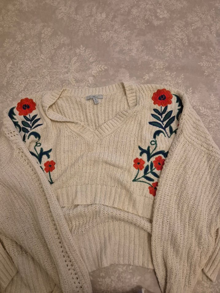 Nakışlı Örgü Bohem Kadın Kazak - Görsel 2