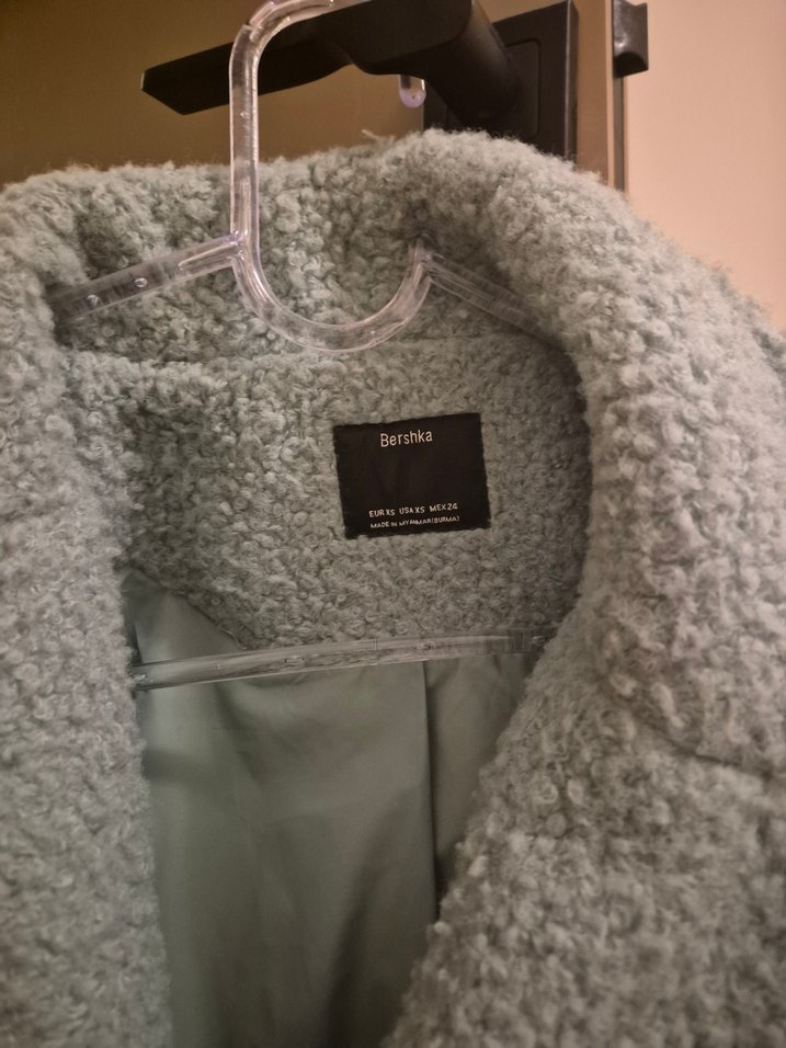 tatlı su yeşili Midi Düğmeli Kadın Kaban - Görsel 4