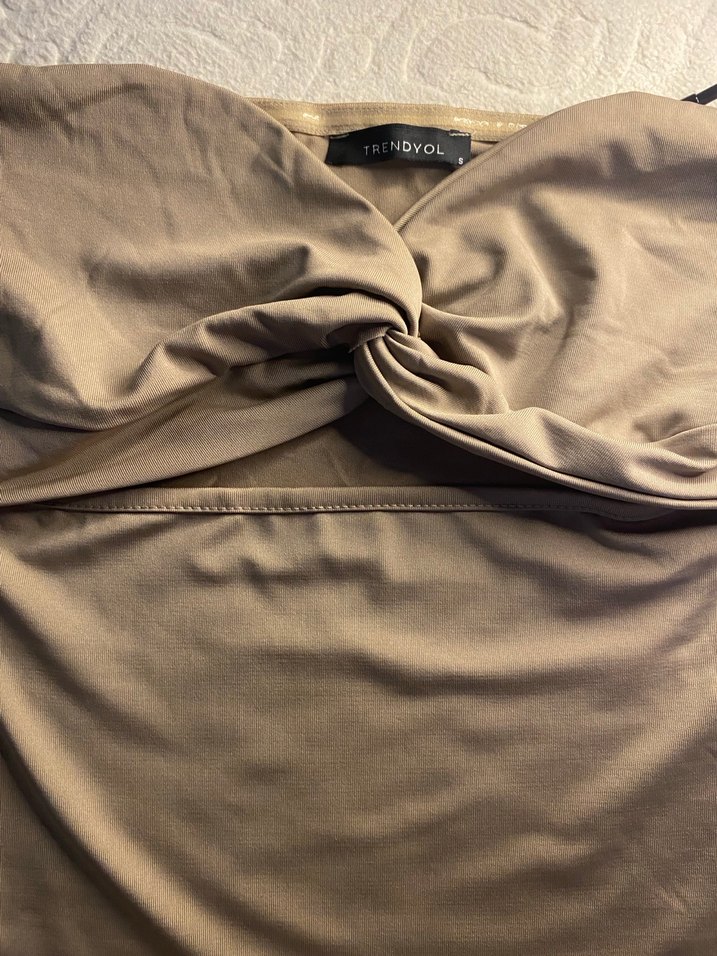 Trendyolmilla straplez esnek çıtçıtlı örme body - Görsel 4