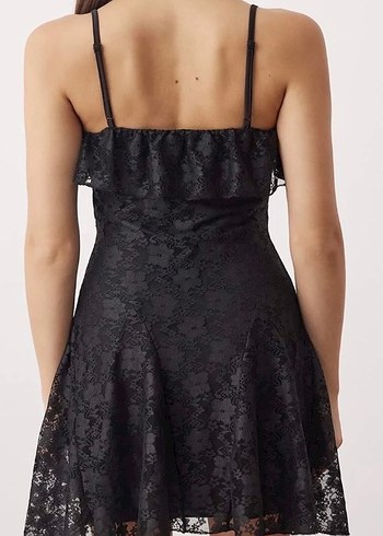 Dantelli siyah elbise - Görsel 3