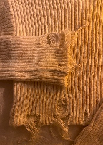 Crop kazak yırtık detaylı - Görsel 2