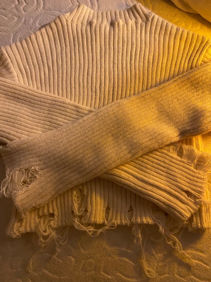 Crop kazak yırtık detaylı - Görsel 3