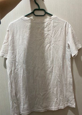 Baskılı Beyaz Kadın Tişört Mini Kesim - Görsel 2