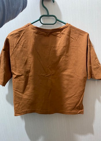 Kadın Kahverengi Baskılı Kısa Kollu Tişört - Görsel 2