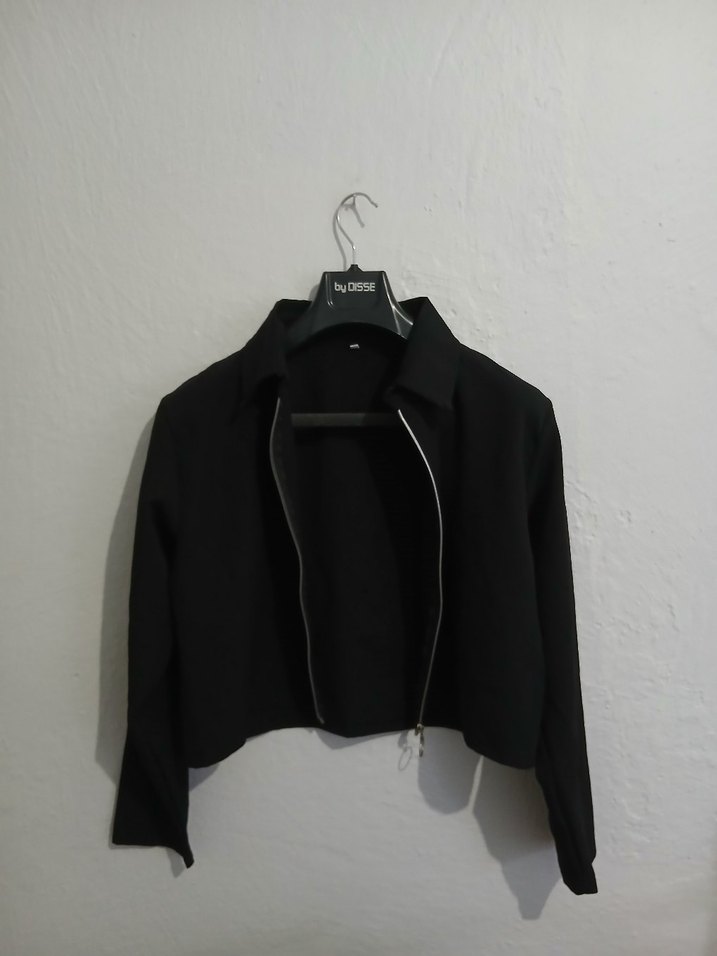 Siyah Fermuarlı Kadın Ceket - Görsel 2