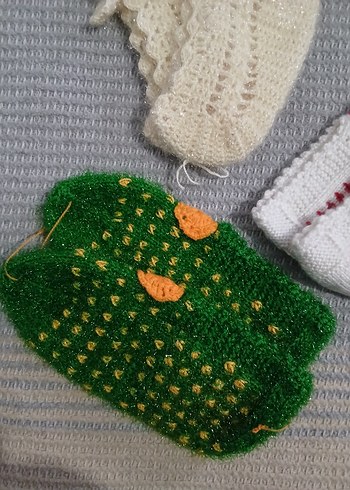 ÇEYİZLİK El Yapımı Örgü Çoraplar ve Patikler - Görsel 3