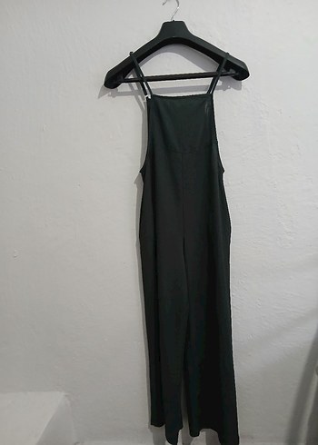 Haki Uzun Askılı Drapeli Tulum - Görsel 2