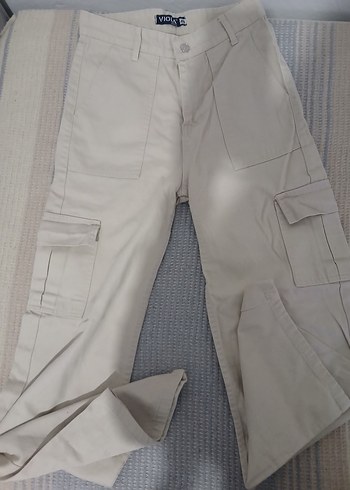 Bej Kadın Kargo Pantolon - Görsel 2