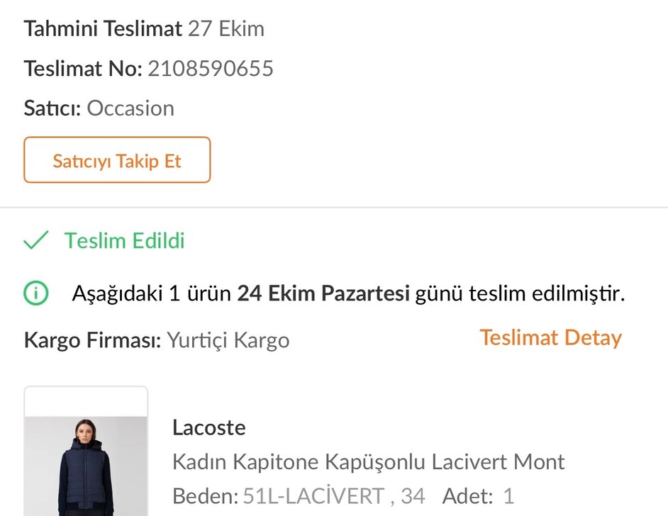 Lacoste orijinal 
xs beden mont - Görsel 3