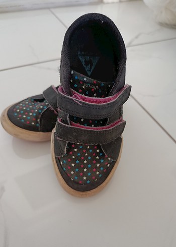 Kız Çocuk Siyah Yıldızlı Cırt Cırtlı Spor Ayakkabı - Görsel 4