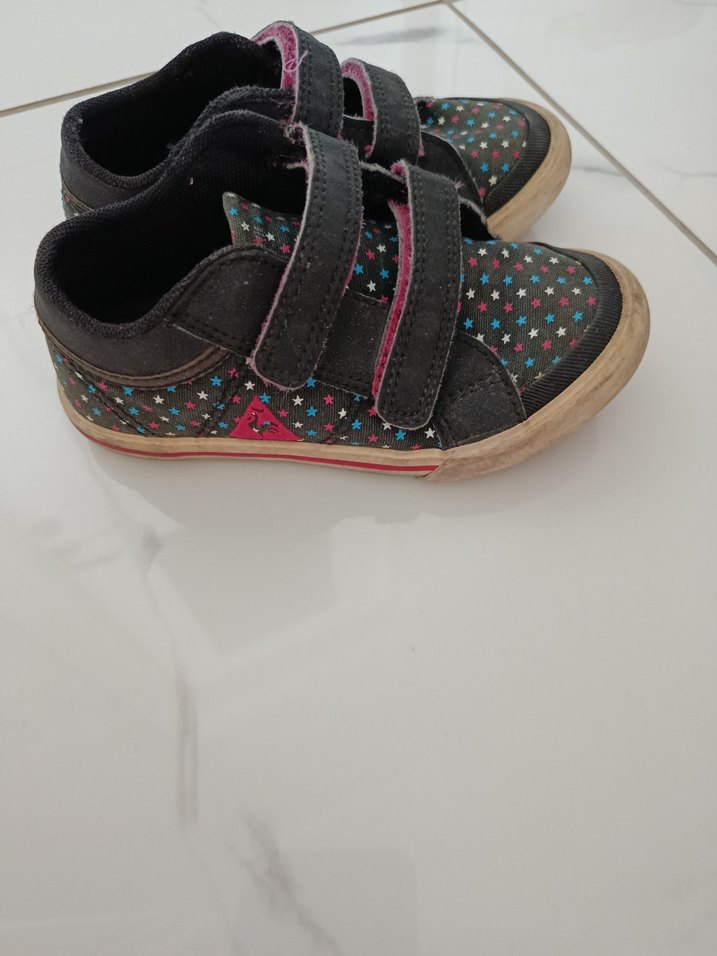 Kız Çocuk Siyah Yıldızlı Cırt Cırtlı Spor Ayakkabı - Görsel 2
