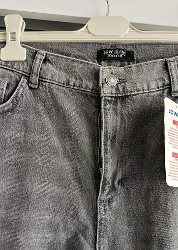 Kadın Gri Bol Kesim  Kot Pantolon - Görsel 4