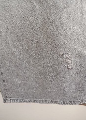 Kadın Gri Bol Kesim  Kot Pantolon - Görsel 7