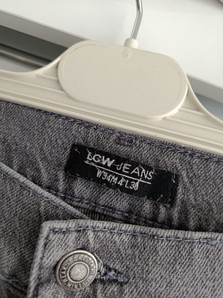 Kadın Gri Bol Kesim  Kot Pantolon - Görsel 3