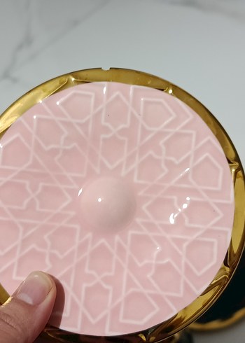 tüek kahve fincanı renkli  Altın Detaylı Kahve Fincanı ve Tabağı - Görsel 10