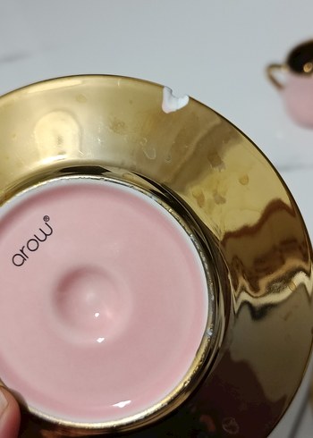 tüek kahve fincanı renkli  Altın Detaylı Kahve Fincanı ve Tabağı - Görsel 9