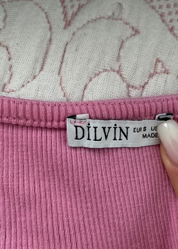 Pembe Uzun Kollu Kadın Triko Bluz - Görsel 2