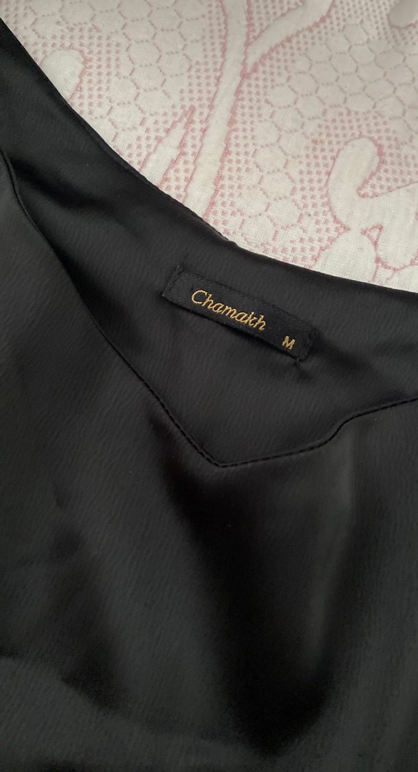 Siyah Kadın saten Askılı Bluz - Görsel 2